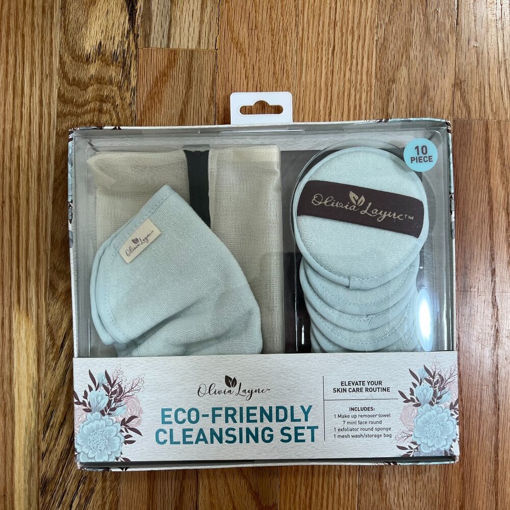 Olivia Layne Earth Friendly 10 Piece Skin Care Cleansing Set - Blue